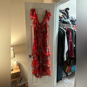 Red Ruffle Salsa Dress
